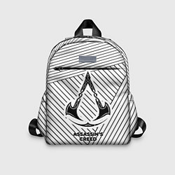 Детский рюкзак Символ Assassins Creed на светлом фоне с полосами