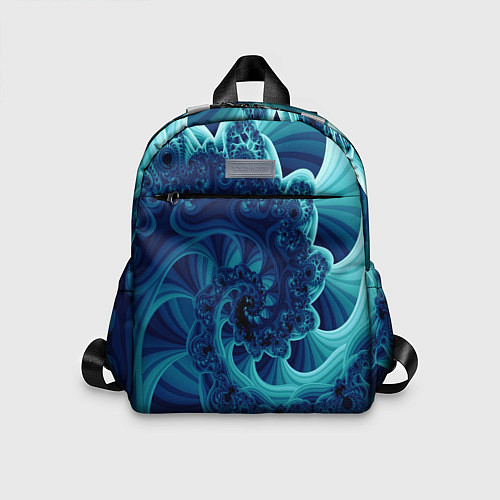 Детский рюкзак Закрученный синий фрактал / 3D-принт – фото 1