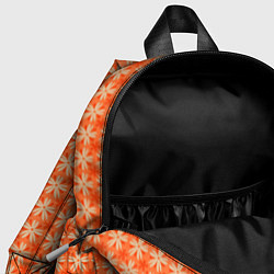Детский рюкзак Цветочки на оранжевом фоне, цвет: 3D-принт — фото 2