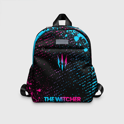 Детский рюкзак The Witcher - neon gradient: символ, надпись / 3D-принт – фото 1