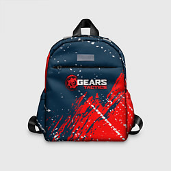 Детский рюкзак Gears of War - бела-красная текстура, цвет: 3D-принт