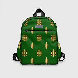 Детский рюкзак Золото узоры на зеленом фоне, цвет: 3D-принт