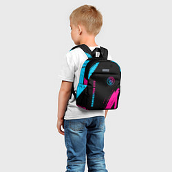 Детский рюкзак Manchester City - neon gradient: надпись, символ, цвет: 3D-принт — фото 2
