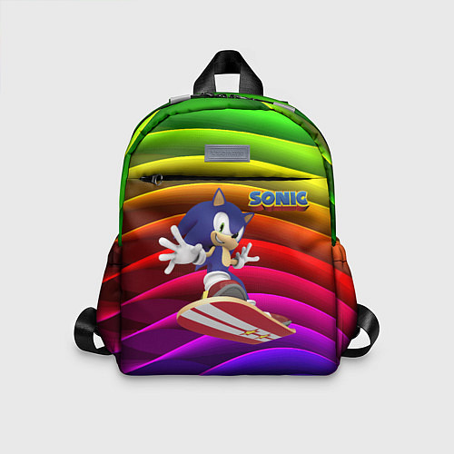 Детский рюкзак Sonic - hedgehog - skateboarding - bands / 3D-принт – фото 1