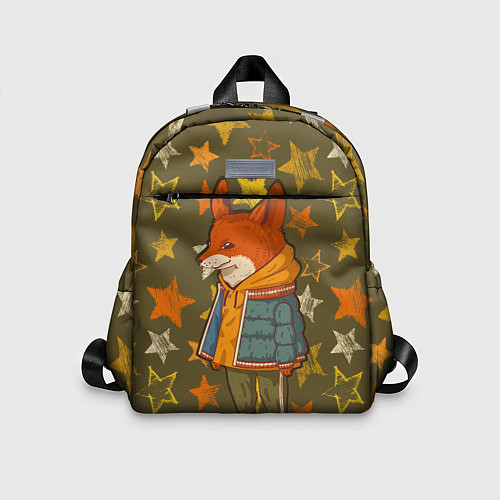 Детский рюкзак Стильный лис в звездах / 3D-принт – фото 1