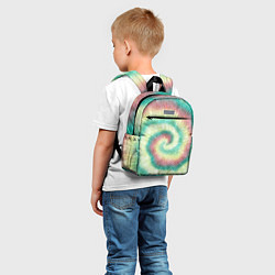 Детский рюкзак Зеленый с желтым тай дай, цвет: 3D-принт — фото 2