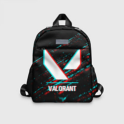 Детский рюкзак Valorant в стиле glitch и баги графики на темном ф