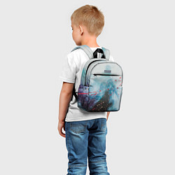 Детский рюкзак Голубой абстрактны туман и краски, цвет: 3D-принт — фото 2