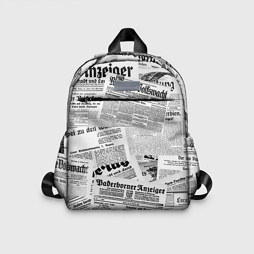 Детский рюкзак Газетный коллаж / 3D-принт – фото 1