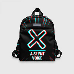 Детский рюкзак Символ A Silent Voice в стиле glitch на темном фон