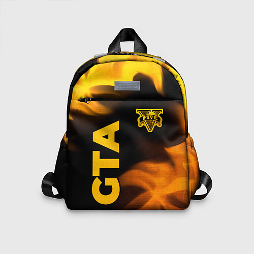 Детский рюкзак GTA - gold gradient: надпись, символ / 3D-принт – фото 1