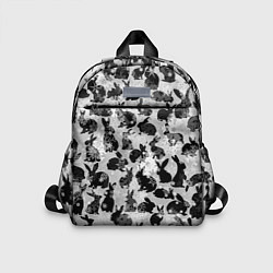 Детский рюкзак Черные новогодние кролики, цвет: 3D-принт