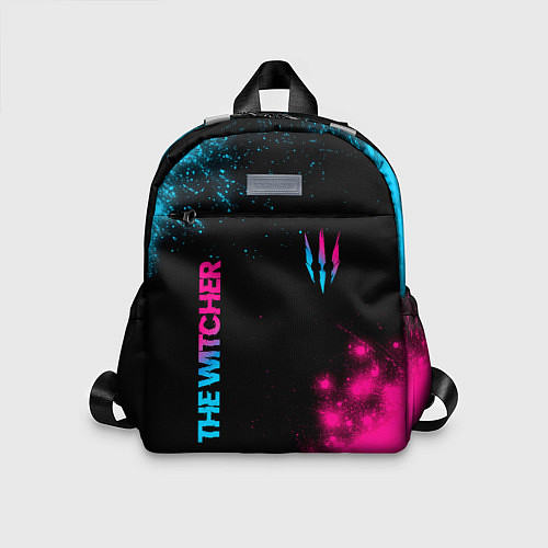 Детский рюкзак The Witcher - neon gradient: надпись, символ / 3D-принт – фото 1
