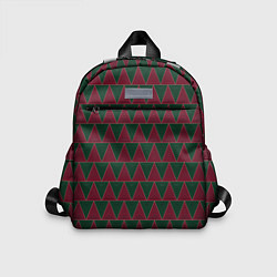 Детский рюкзак Красные и зеленые треугольники, цвет: 3D-принт