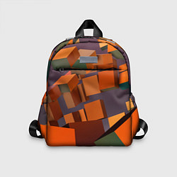 Детский рюкзак Множество оранжевых кубов и фигур, цвет: 3D-принт