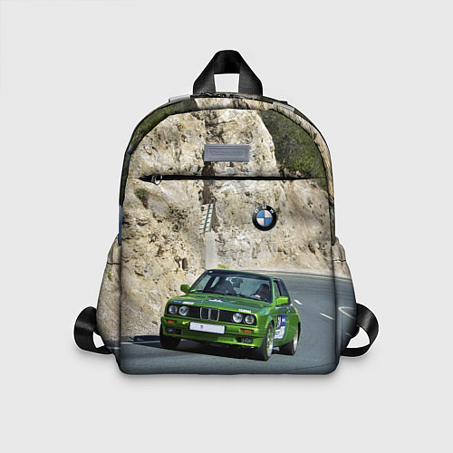 Детский рюкзак Зелёная бэха на горной дороге / 3D-принт – фото 1