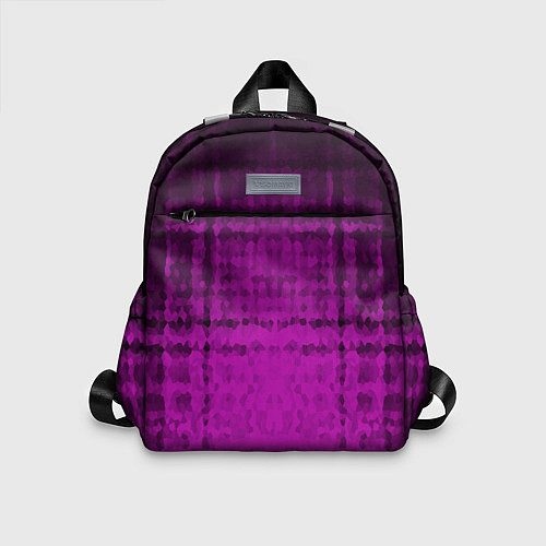 Детский рюкзак Абстрактный мозаичный черно - пурпурный узор / 3D-принт – фото 1