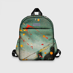 Детский рюкзак Светло-зелёный фон и разные краски, цвет: 3D-принт