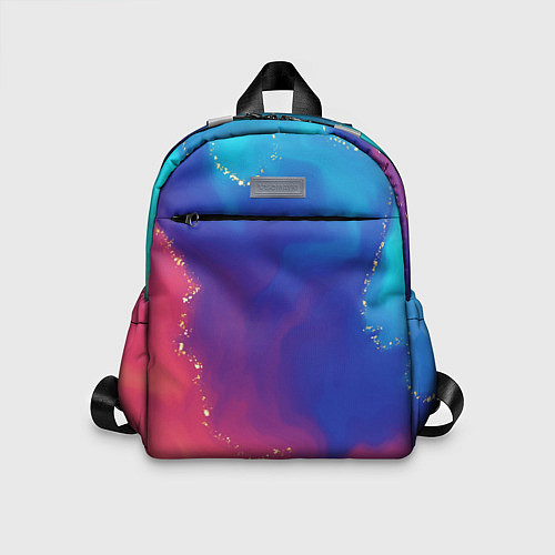Детский рюкзак Нарядный красно-синий градиент с блестками / 3D-принт – фото 1