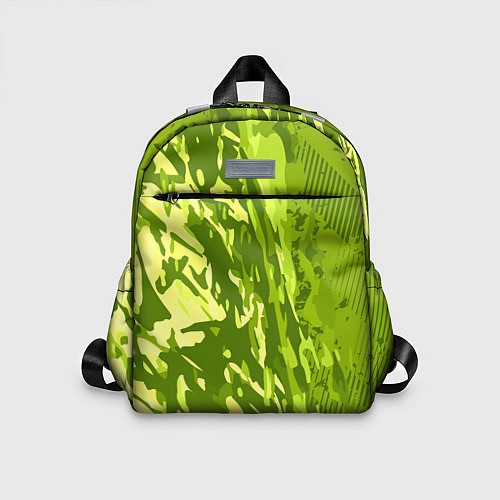 Детский рюкзак Зеленый абстрактный камуфляж / 3D-принт – фото 1