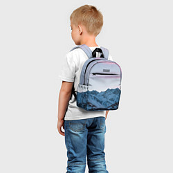 Детский рюкзак Белые зимние горы с дорогой, цвет: 3D-принт — фото 2