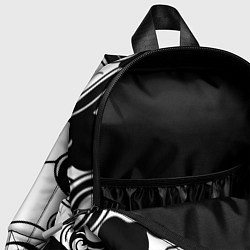 Детский рюкзак Черные волнистые узоры на белом, цвет: 3D-принт — фото 2