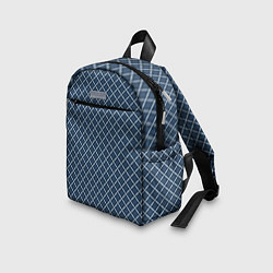 Детский рюкзак Модный клетчатый узор серый, цвет: 3D-принт — фото 2