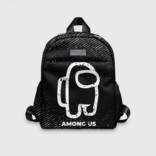 Детский рюкзак Among Us с потертостями на темном фоне / 3D-принт – фото 1