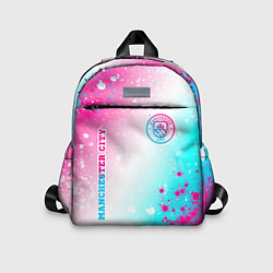 Детский рюкзак Manchester City neon gradient style: надпись, симв