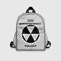 Детский рюкзак Символ Fallout на светлом фоне с полосами