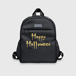 Детский рюкзак Happy Halloween надпись с летучими мышами