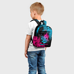 Детский рюкзак Cyberpunk 2077 - neon gradient, цвет: 3D-принт — фото 2