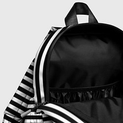 Детский рюкзак Черно-белые полосы и контур руки, цвет: 3D-принт — фото 2
