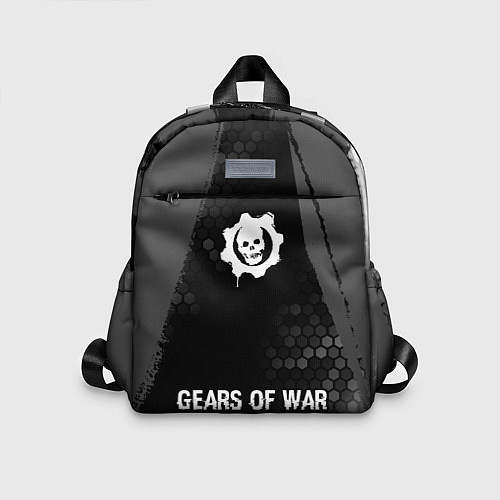 Детский рюкзак Gears of War glitch на темном фоне: символ, надпис / 3D-принт – фото 1