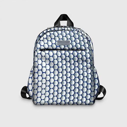 Детский рюкзак Геометрические бело-синие круги / 3D-принт – фото 1