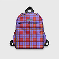 Детский рюкзак Ткань Шотландка красно-синяя, цвет: 3D-принт