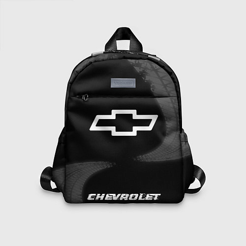 Детский рюкзак Chevrolet speed шины на темном: символ, надпись / 3D-принт – фото 1
