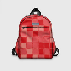 Детский рюкзак Красный паттерн из кубов, цвет: 3D-принт