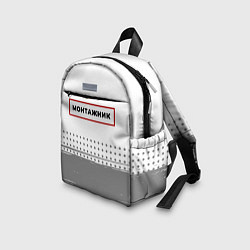 Детский рюкзак Монтажник - в красной рамке на светлом, цвет: 3D-принт — фото 2