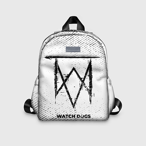 Детский рюкзак Watch Dogs с потертостями на светлом фоне / 3D-принт – фото 1