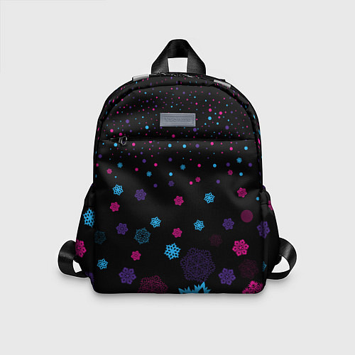 Детский рюкзак Цветные снежинки / 3D-принт – фото 1