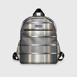 Детский рюкзак Металлические полосы - текстура алюминия, цвет: 3D-принт