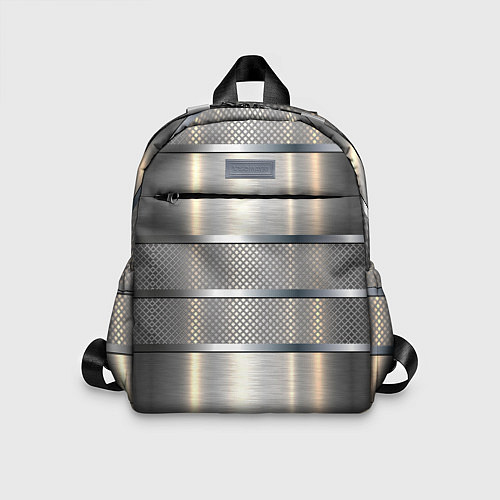 Детский рюкзак Металлические полосы - текстура алюминия / 3D-принт – фото 1