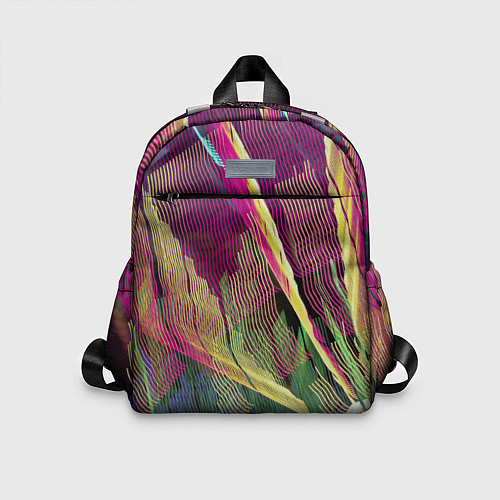 Детский рюкзак Неоновые волнообразные линии / 3D-принт – фото 1