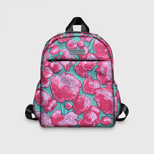 Детский рюкзак Пышные цветы - пионы / 3D-принт – фото 1