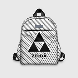 Детский рюкзак Символ Zelda на светлом фоне с полосами, цвет: 3D-принт