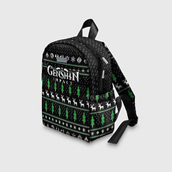 Детский рюкзак Новогодний свитер - Genshin impact, цвет: 3D-принт — фото 2
