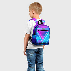 Детский рюкзак Неоновые треугольники на горизонте, цвет: 3D-принт — фото 2