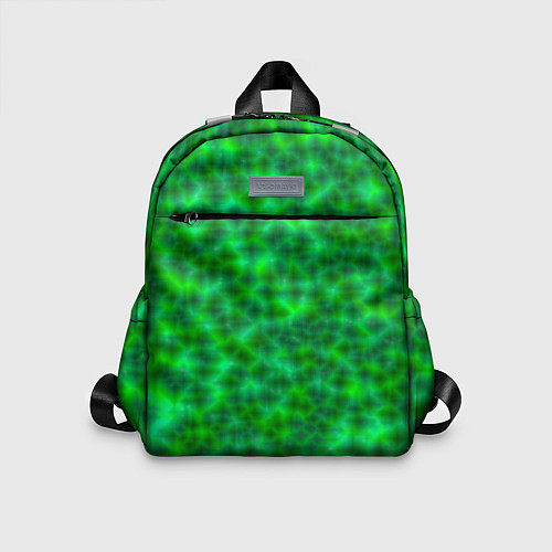 Детский рюкзак Абстрактные зелёные волны - текстура / 3D-принт – фото 1