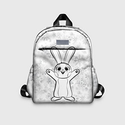 Детский рюкзак Счастливый кролик и снежинки